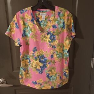 Floral V-Neck Women's Top